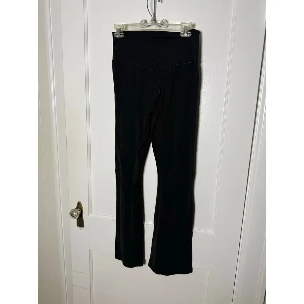 Aerie Offline Black High Rise Flare Leg Classic Wide Leg Yoga Pants Leggings LG